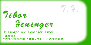 tibor heninger business card
